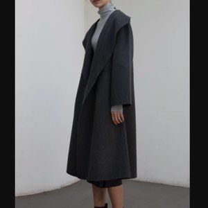 The Curated Wrap Coat, Charcoal Size Small